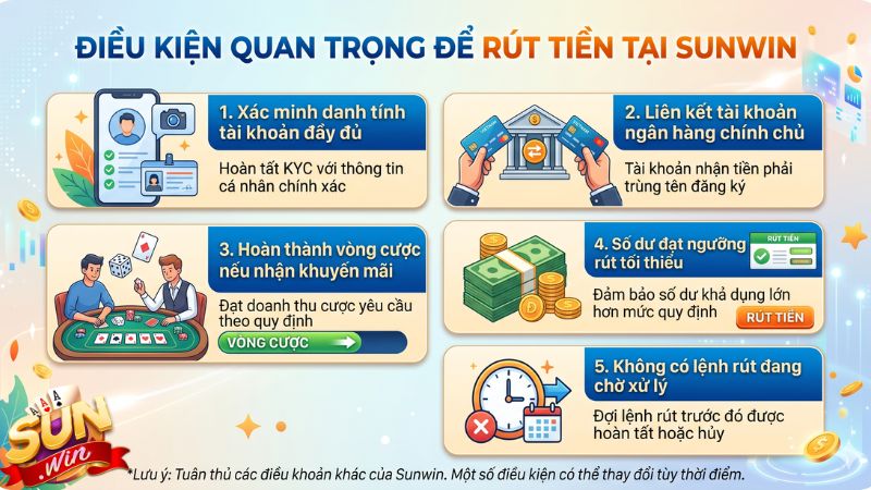 Những điều kiện để rút tiền Sunwin