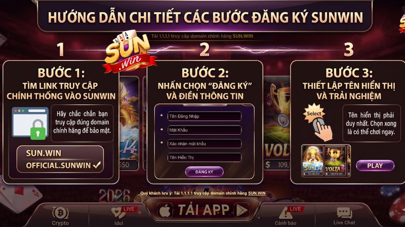 Hướng dẫn chi tiết các bước đăng ký Sunwin 