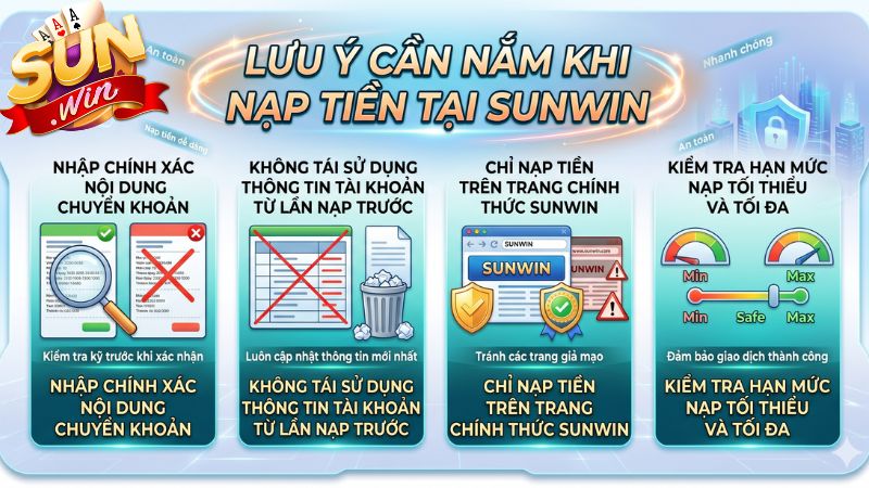 Những lưu ý quan trọng để nạp tiền Sunwin nhanh chóng