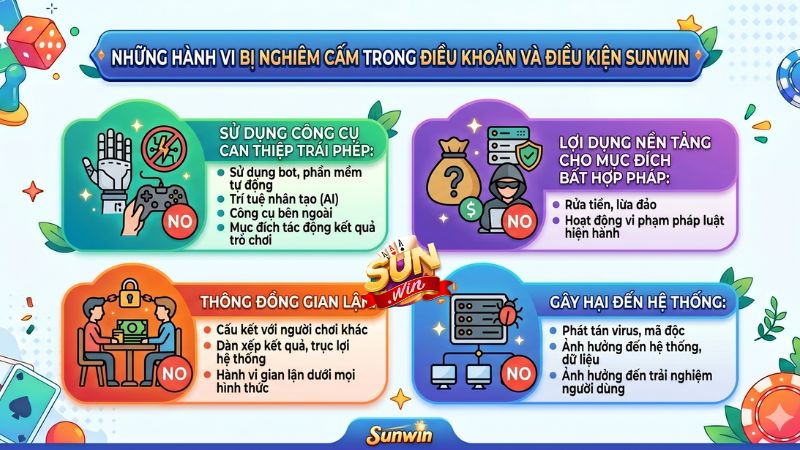 Hành vi vi phạm điều khoản điều kiện của Sunwin